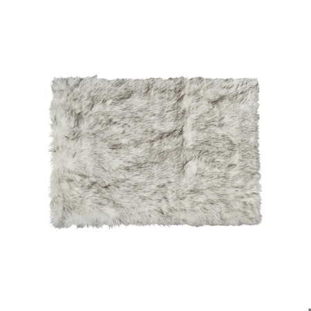 Homeroots 3 x 5 in. Sheepskin Rug and Throw - Gradient Gray 317174